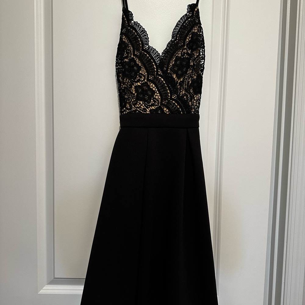 Francesca's Collections Black Lace Backless Dress